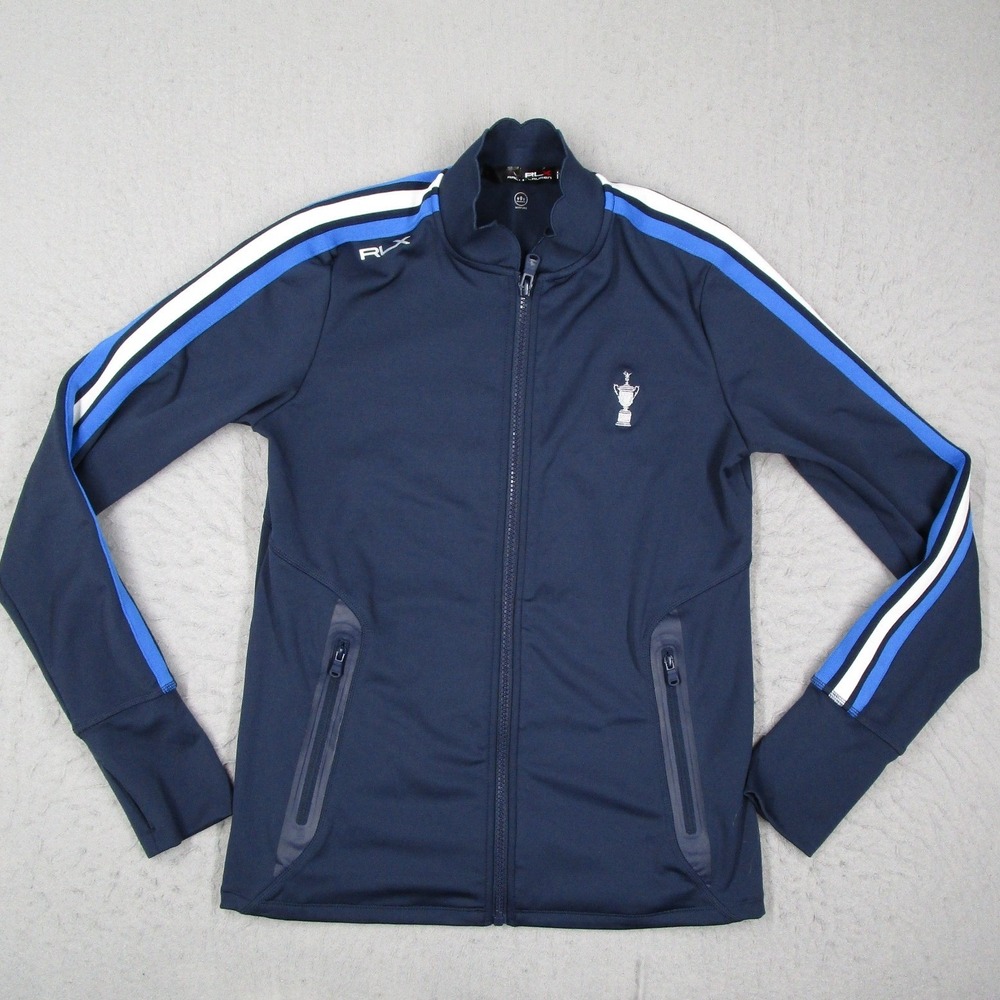 RLX Ralph Lauren Women Navy Blue Full Zip Wicking Track Jacket Trophy Size S